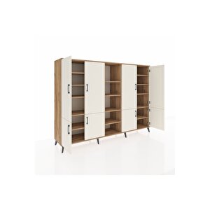 Hyperion Dolap 14 Raflı 8 Kapaklı 220x44x163 Çam-aytaşı/çam