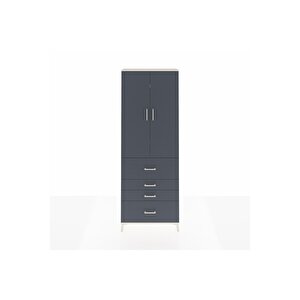 Arges Dolap 4 Raflı 4 Çekmeceli 2 Kapaklı 88x30x243 Aytaşı-antrasit