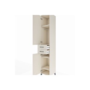 Hyperion Dolap 4 Raflı 2 Çekmeceli Tek Askılı 44x44x243 Aytaşı-aytaşı