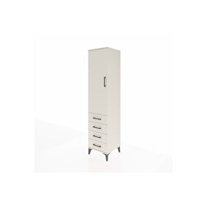 Hyperion Dolap Tek Raflı 4 Çekmeceli Tek Askılı 44x44x195 Aytaşı-aytaşı
