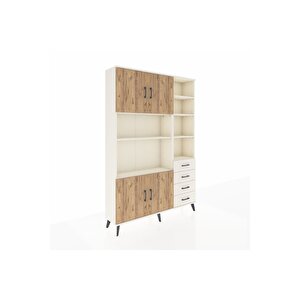 Arges Dolap 9 Raflı 4 Çekmeceli 4 Kapaklı 132x30x195 Aytaşı-çam/aytaşı