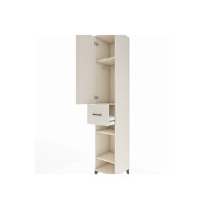 Hyperion Dolap 4 Raflı Tek Çekmeceli Tek Askılı 44x44x243 Aytaşı-aytaşı