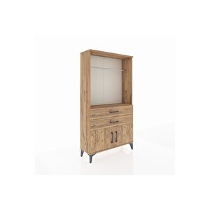 Arges Dolap Tek Raflı 2 Çekmeceli Tek Askılı 88x30x163 Çam-çam
