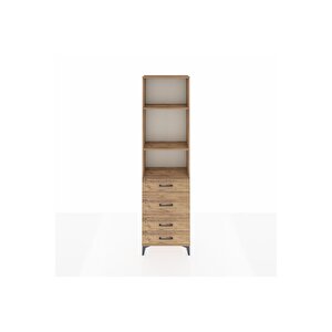 Arges Dolap 3 Raflı 4 Çekmeceli 60x30x221 Çam-çam