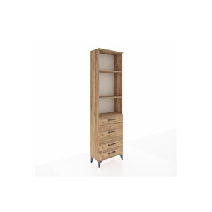 Arges Dolap 3 Raflı 4 Çekmeceli 60x30x221 Çam-çam