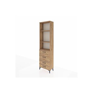 Arges Dolap 3 Raflı 4 Çekmeceli 60x30x221 Çam-çam