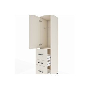Hyperion Dolap Tek Raflı 3 Çekmeceli Tek Askılı 44x44x195 Aytaşı-aytaşı