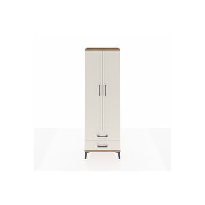 Arges Dolap 2 Raflı 2 Çekmeceli Tek Askılı 60x30x182 Çam-aytaşı