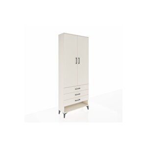 Arges Dolap 3 Raflı 3 Çekmeceli 2 Kapaklı 88x30x221 Aytaşı-aytaşı