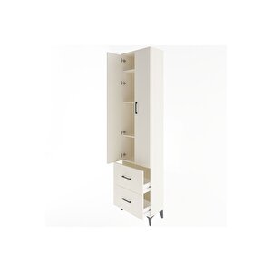 Arges Dolap 4 Raflı 2 Çekmeceli 2 Kapaklı 60x30x243 Aytaşı-aytaşı