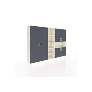 Arges Dolap 13 Raflı 6 Kapaklı 220x30x163 Aytaşı-antrasit/aytaşı