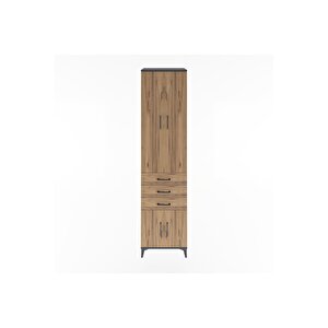 Hyperion Dolap 4 Raflı 3 Çekmeceli 4 Kapaklı 60x44x243 Antrasit-çam