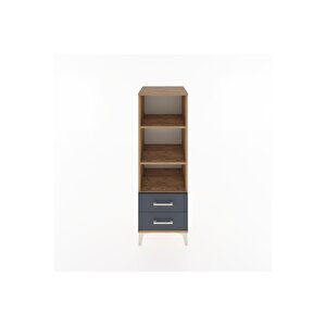 Hyperion Dolap 3 Raflı 2 Çekmeceli 44x44x134 Çam-antrasit