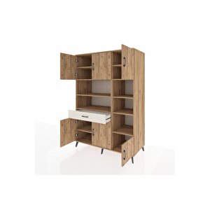 Kronos Dolap 10 Raflı Tek Çekmeceli 6 Kapaklı 132x59x195 Çam-çam/aytaşı