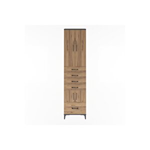 Arges Dolap 4 Raflı 5 Çekmeceli 4 Kapaklı 60x30x243 Antrasit-çam