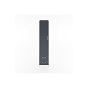 Hyperion Dolap 5 Raflı 2 Çekmeceli Tek Kapaklı 44x44x221 Antrasit-antrasit