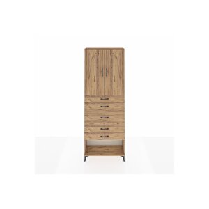 Arges Dolap 3 Raflı 5 Çekmeceli 2 Kapaklı 88x30x243 Çam-çam