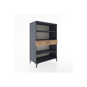 Hyperion Dolap 3 Raflı Tek Çekmeceli 88x44x134 Antrasit-çam