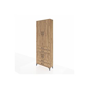 Arges Dolap 5 Raflı 4 Çekmeceli 4 Kapaklı 88x30x243 Çam-çam