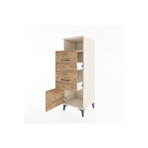 Hyperion Dolap Tek Raflı 2 Çekmeceli Tek Kapaklı 44x44x134 Aytaşı-çam