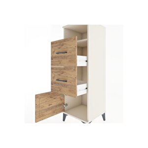 Hyperion Dolap Tek Raflı 2 Çekmeceli Tek Kapaklı 44x44x134 Aytaşı-çam