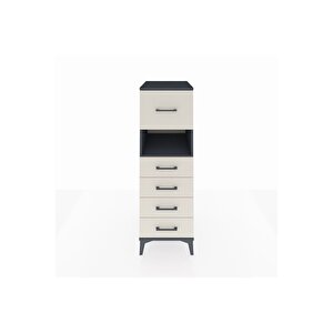 Kronos Dolap Tek Raflı 5 Çekmeceli 44x59x134 Antrasit-aytaşı