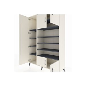 Hyperion Dolap 10 Raflı 5 Kapaklı 132x44x195 Aytaşı-aytaşı/antrasit