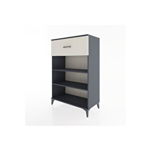 Hyperion Dolap 2 Raflı Tek Çekmeceli 88x44x134 Antrasit-aytaşı