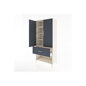 Hyperion Dolap 4 Raflı Tek Çekmeceli 2 Kapaklı 88x44x195 Aytaşı-antrasit