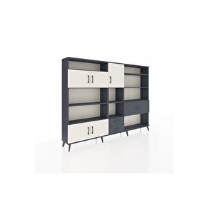 Arges Dolap 13 Raflı 3 Çekmeceli 5 Kapaklı 220x30x163 Antrasit-aytaşı/antrasit