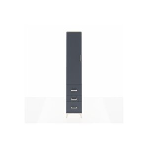 Hyperion Dolap 4 Raflı 3 Çekmeceli Tek Kapaklı 44x44x243 Aytaşı-antrasit