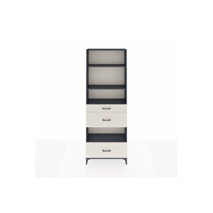 Arges Dolap 4 Raflı 3 Çekmeceli 88x30x243 Antrasit-aytaşı