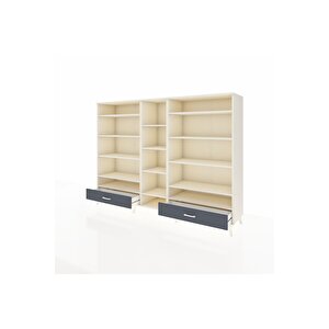 Hyperion Dolap 14 Raflı 2 Çekmeceli  220x44x163 Aytaşı-aytaşı/antrasit