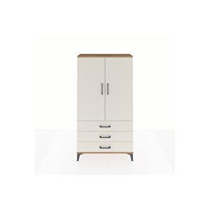 Arges Dolap 3 Raflı 3 Çekmeceli 2 Kapaklı 88x30x163 Çam-aytaşı