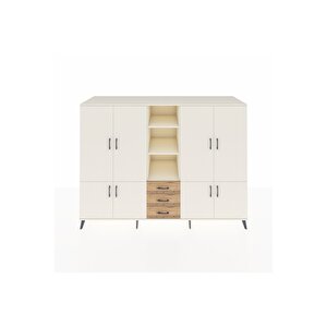 Kronos Dolap 11 Raflı 3 Çekmeceli 8 Kapaklı 220x59x163 Aytaşı-aytaşı/çam