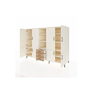 Kronos Dolap 11 Raflı 3 Çekmeceli 8 Kapaklı 220x59x163 Aytaşı-aytaşı/çam