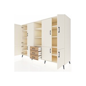 Kronos Dolap 11 Raflı 3 Çekmeceli 8 Kapaklı 220x59x163 Aytaşı-aytaşı/çam