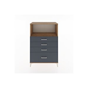Hyperion Dolap Tek Raflı 4 Çekmeceli 88x44x134 Çam-antrasit