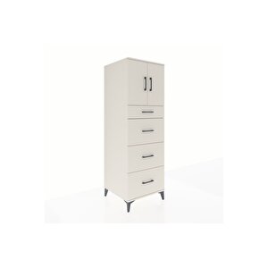 Kronos Dolap Tek Raflı 4 Çekmeceli 2 Kapaklı 60x59x182 Aytaşı-aytaşı