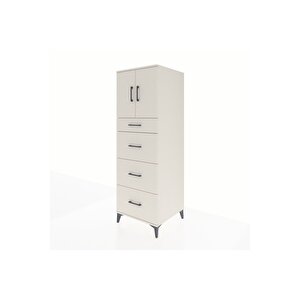 Kronos Dolap Tek Raflı 4 Çekmeceli 2 Kapaklı 60x59x182 Aytaşı-aytaşı