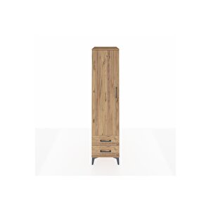 Kronos Dolap Tek Raflı 2 Çekmeceli Tek Askılı 44x59x182 Çam-çam
