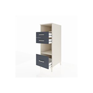 Kronos Dolap 2 Raflı 3 Çekmeceli 44x59x134 Aytaşı-antrasit