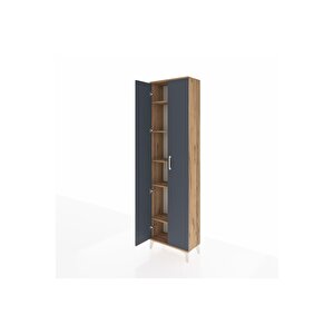 Arges Dolap 5 Raflı 2 Kapaklı 60x30x221 Çam-antrasit