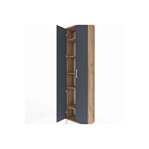 Arges Dolap 5 Raflı 2 Kapaklı 60x30x221 Çam-antrasit