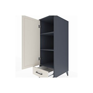 Kronos Dolap 3 Raflı Tek Çekmeceli Tek Kapaklı 44x59x134 Antrasit-aytaşı