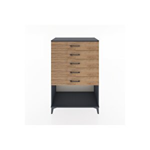 Hyperion Dolap 5 Çekmeceli 88x44x134 Antrasit-çam