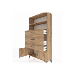 Arges Dolap 2 Raflı 3 Çekmeceli 2 Kapaklı 88x30x163 Çam-çam