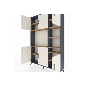 Arges Dolap 10 Raflı 6 Kapaklı 132x30x195 Antrasit-aytaşı/çam