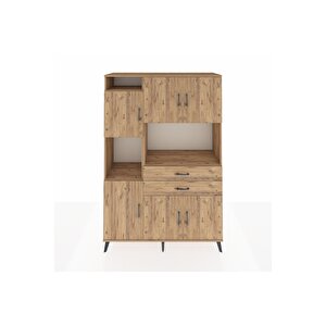 Hyperion Gardrop 8 Raflı 2 Çekmeceli 6 Kapaklı 132x44x195 Çam-çam