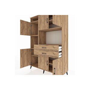 Hyperion Gardrop 8 Raflı 2 Çekmeceli 6 Kapaklı 132x44x195 Çam-çam